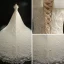 Classic Champagne Wedding Dresses 2018 A-Line / Princess Off-The-Shoulder Short Sleeve Backless Appliques Lace Flower Crystal Beading Royal Train Ruffle