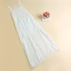 Sexy White Chiffon Summer Beach Maxi Dresses 2018 Sheath / Fit Shoulders Sleeveless Ankle Length Split Front Women's Clothing