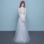 Sparkly Grey Homecoming Graduation Dresses 2017 A-Line / Princess Scoop Neck Sleeveless Rhinestone Floor-Length / Long Ruffle Backless Formal Dresses