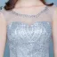 Sparkly Grey Homecoming Graduation Dresses 2017 A-Line / Princess Scoop Neck Sleeveless Rhinestone Floor-Length / Long Ruffle Backless Formal Dresses