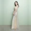 Sparkly Grey Homecoming Graduation Dresses 2017 A-Line / Princess Scoop Neck Sleeveless Rhinestone Floor-Length / Long Ruffle Backless Formal Dresses