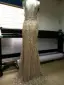 Sexy Beige Summer Maxi Dresses 2018 Trumpet / Mermaid Spaghetti Straps Sleeveless Sequins Split Front Sweep Train Ruffle Backless Womens Clothing