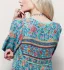 Bohemia Sky Blue Maxi Dresses 2018 Street Wear V-Neck 3/4 Sleeve Printing Flower Tassel Tea-length Womens Clothing
