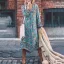 Bohemia Sky Blue Maxi Dresses 2018 Street Wear V-Neck 3/4 Sleeve Printing Flower Tassel Tea-length Womens Clothing