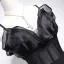 Sexy Black Evening Dresses  2017 A-Line / Princess V-Neck Spaghetti Straps Sleeveless Floor-Length / Long Backless Pierced Formal Dresses