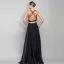 Two Tone Color block Chiffon Maxi Dresses 2018 Empire V-Neck Sleeveless Floor-Length / Long Ruffle Backless Women's Clothing