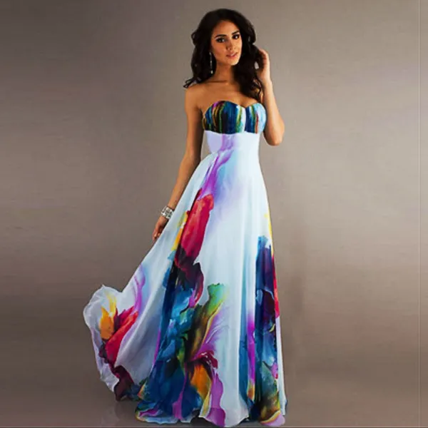 Rainbow Chiffon Dresses