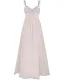 Elegant Perle Rosa Chiffon Maxikjoler 2018 Empire Skuldre Uten Ermer Paljetter Lange Buste Ryggløse Dameklær