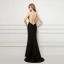 Sexy Schwarz Abendkleider 2017 Mermaid Stehkragen Bandeau Ärmellos Strass Gespaltete Front Hof-Schleppe Rückenfreies Durchbohrt Festliche Kleider