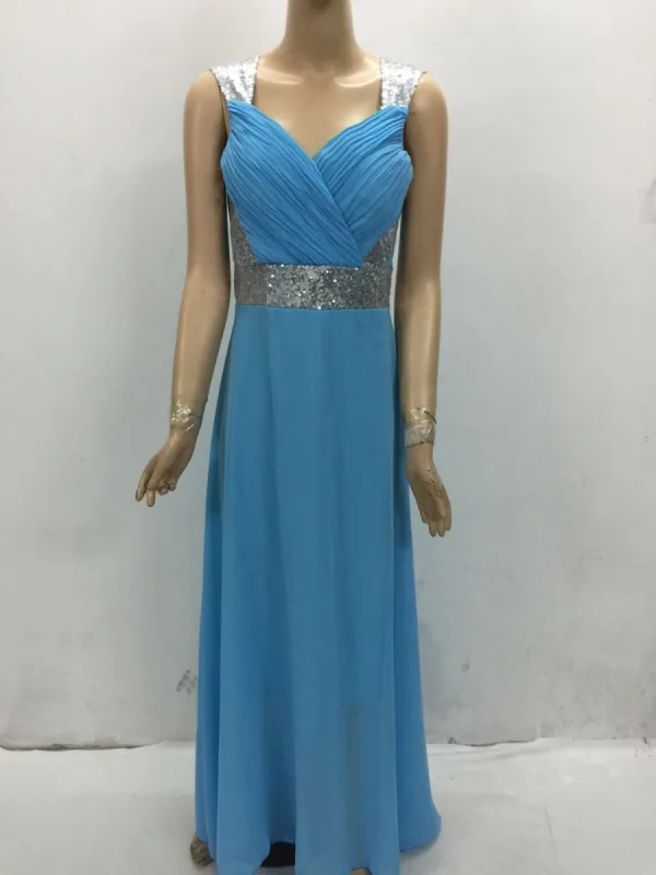 Elegant Rød Chiffon Maxikjoler 2018 Empire Skuldre Uten Ermer Paljetter Lange Buste Ryggløse Dameklær