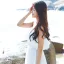 Chic / Beautiful Summer Beach White Chiffon Maxi Dresses 2018 A-Line / Princess Off-The-Shoulder Short Sleeve Tea-length Backless Womens Clothing