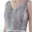 Chic / Beautiful Grey Prom Dresses 2017 A-Line / Princess V-Neck Sleeveless Beading Pearl Bow Sash Floor-Length / Long Backless Formal Dresses