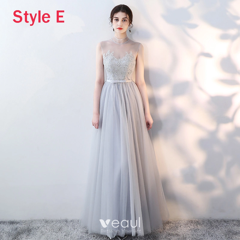 grey tulle bridesmaid dress Bridesmaid Dresses for Wholesale Price Tulle Fashion main image 1
