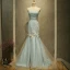 Chic / Belle Bleu Ciel Robe De Soirée 2017 Trompette / Sirène Bustier Sans Manches Paillettes Appliques Fleur Faux Diamant Ceinture Train De Balayage Dos Nu Robe De Ceremonie