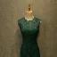 Vintage Dark Green Evening Dresses  2017 Trumpet / Mermaid Scoop Neck Sleeveless Sweep Train Formal Dresses