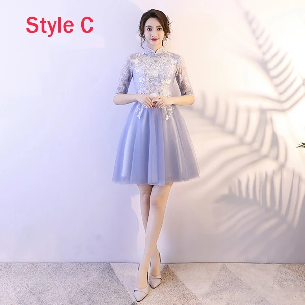 Affordable Sky Blue Bridesmaid Dresses 2018 A-Line / Princess Appliques Lace Short Ruffle Backless Wedding Party Dresses