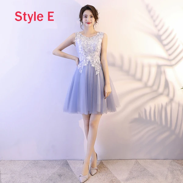 Affordable Sky Blue Bridesmaid Dresses 2018 A-Line / Princess Appliques Lace Short Ruffle Backless Wedding Party Dresses
