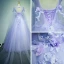 Chic / Beautiful Prom Dresses 2017 Lace Appliques Rhinestone Pearl Sleeveless Scoop Neck Backless Cathedral Train Lilac Ball Gown