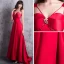 Modern / Fashion Red Evening Dresses  2018 A-Line / Princess Sweetheart Shoulders Sleeveless Beading Sweep Train Backless Formal Dresses