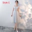 Affordable Sky Blue Bridesmaid Dresses 2018 A-Line / Princess Bow Sash Tea-length Ruffle Backless Wedding Party Dresses