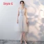 Affordable Sky Blue Bridesmaid Dresses 2018 A-Line / Princess Bow Sash Tea-length Ruffle Backless Wedding Party Dresses