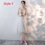 Affordable Sky Blue Bridesmaid Dresses 2018 A-Line / Princess Bow Sash Tea-length Ruffle Backless Wedding Party Dresses
