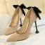 Lovely Black Bow Suede Prom Pumps 2022 9 cm Stiletto Heels Pointed Toe Pumps High Heels