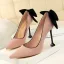 Lovely Black Bow Suede Prom Pumps 2022 9 cm Stiletto Heels Pointed Toe Pumps High Heels