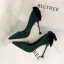 Lovely Black Bow Suede Prom Pumps 2022 9 cm Stiletto Heels Pointed Toe Pumps High Heels