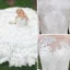 Schöne Weiß Durchbohrt Brautkleider 2017 Ballkleid Rundhalsausschnitt 1/2 Ärmel Rückenfreies Applikationen Mit Spitze Strass Kathedrale Schleppe