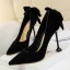 Lovely Black Bow Suede Prom Pumps 2022 9 cm Stiletto Heels Pointed Toe Pumps High Heels