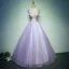 Affordable Prom Dresses 2017 Lace Flower Appliques Pearl Sleeveless Scoop Neck Backless Floor-Length / Long Prom Ball Gown