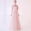 Élégant Rougissant Rose Transparentes Robe De Bal Avec Châle 2018 Empire Encolure Dégagée Sans Manches Appliques En Dentelle Fleur Perlage Longue Volants Dos Nu Robe De Ceremonie