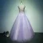 Affordable Prom Dresses 2017 Lace Flower Appliques Pearl Sleeveless Scoop Neck Backless Floor-Length / Long Prom Ball Gown