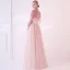 Élégant Rougissant Rose Transparentes Robe De Bal Avec Châle 2018 Empire Encolure Dégagée Sans Manches Appliques En Dentelle Fleur Perlage Longue Volants Dos Nu Robe De Ceremonie