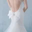 Chic / Belle Blanche Percé Robe De Mariée 2018 Trompette / Sirène Encolure Dégagée Sans Manches Dos Nu Appliques En Dentelle Paillettes Perlage Cristal Noeud Ceinture Cathedral Train