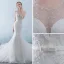 Chic / Belle Blanche Percé Robe De Mariée 2018 Trompette / Sirène Encolure Dégagée Sans Manches Dos Nu Appliques En Dentelle Paillettes Perlage Cristal Noeud Ceinture Cathedral Train