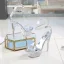Transparent Sexy Silver Crystal Cocktail Party Womens Sandals 2023 Waterproof Ankle Strap 14 cm Stiletto Heels Open / Peep Toe Sandals High Heels
