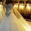 Luksus Hvit Korsett Brudekjoler 2017 Prinsesse Kjæreste Uten Ermer Ryggløse Rhinestone Krystall Cathedral Train