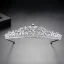 Moda Srebrny Rhinestone Kwiat Tiara Ozdoby Do Włosów Ślubne 2022 Cyrkon Stop Ślub