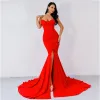Sexy Black Split Front Evening Dresses 2022 Ball Gown Strapless Sleeveless Backless Evening Party Court Train Formal Dresses