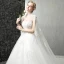 Chinese style White Pierced Wedding Dresses 2017 A-Line / Princess High Neck Sleeveless Backless Appliques Lace Royal Train