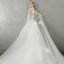 Chinese style White Pierced Wedding Dresses 2017 A-Line / Princess High Neck Sleeveless Backless Appliques Lace Royal Train