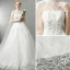 Chinese style White Pierced Wedding Dresses 2017 A-Line / Princess High Neck Sleeveless Backless Appliques Lace Royal Train