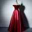Modest / Simple Burgundy Evening Dresses  2017 A-Line / Princess V-Neck Off-The-Shoulder Short Sleeve Floor-Length / Long Backless Formal Dresses