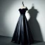 Modest / Simple Burgundy Evening Dresses  2017 A-Line / Princess V-Neck Off-The-Shoulder Short Sleeve Floor-Length / Long Backless Formal Dresses