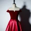 Modest / Simple Burgundy Evening Dresses  2017 A-Line / Princess V-Neck Off-The-Shoulder Short Sleeve Floor-Length / Long Backless Formal Dresses