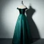 Modest / Simple Burgundy Evening Dresses  2017 A-Line / Princess V-Neck Off-The-Shoulder Short Sleeve Floor-Length / Long Backless Formal Dresses
