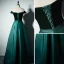 Modest / Simple Burgundy Evening Dresses  2017 A-Line / Princess V-Neck Off-The-Shoulder Short Sleeve Floor-Length / Long Backless Formal Dresses