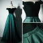 Modest / Simple Burgundy Evening Dresses  2017 A-Line / Princess V-Neck Off-The-Shoulder Short Sleeve Floor-Length / Long Backless Formal Dresses